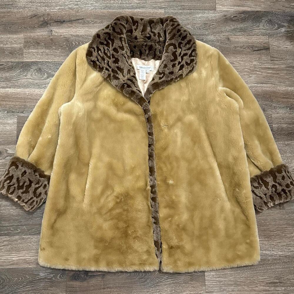 Vintage 90s coldwater creek boho faur fur mob wife style coat